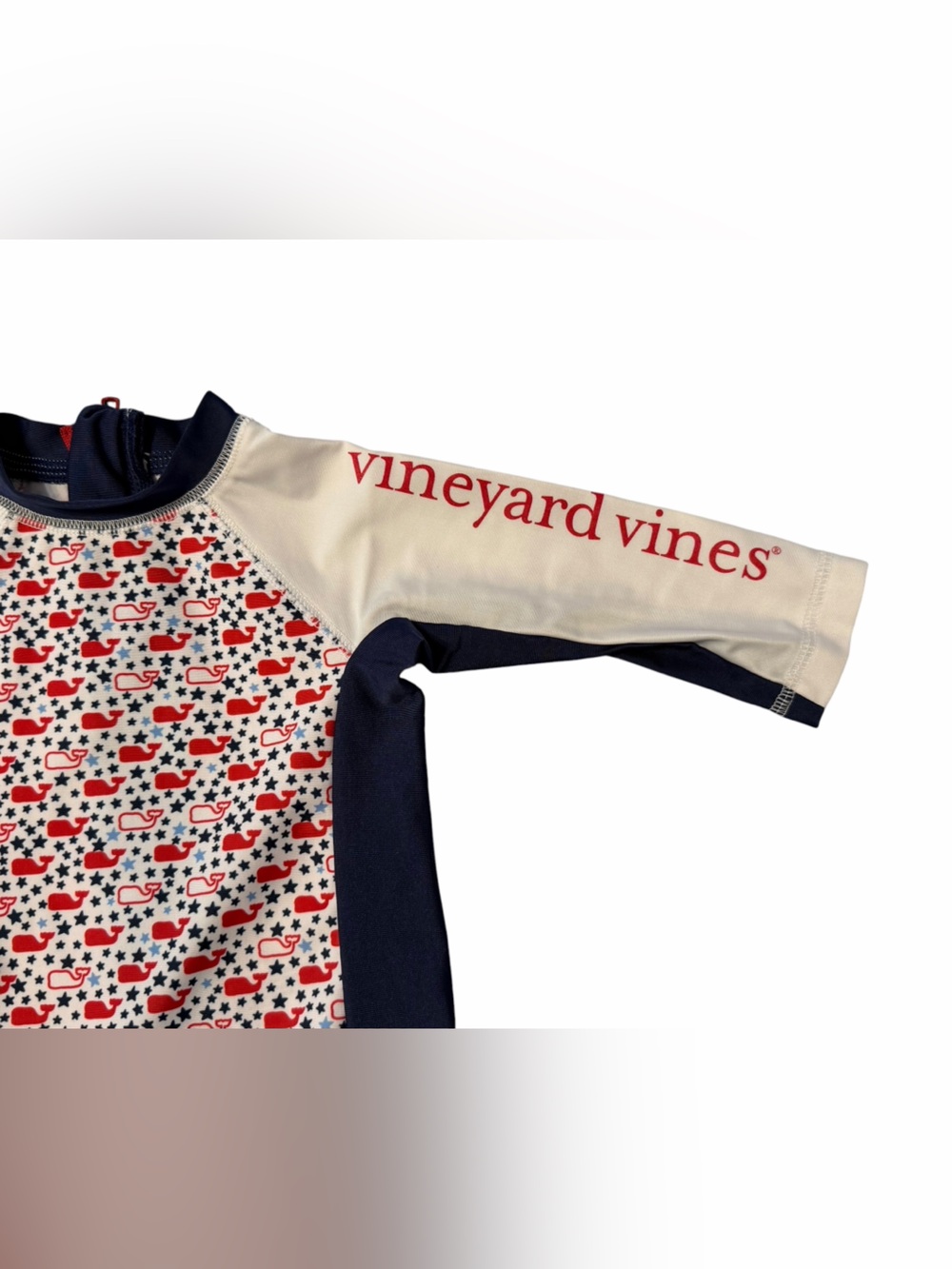 Vineyard Vines for Target Baby Patriotic whale rash guard swim suit 4th of July - Picture 2 of 7